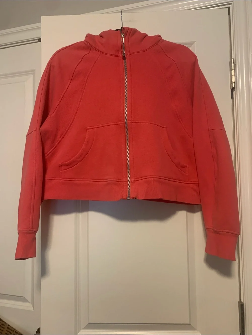 Lululemon Coral Pink Full Zip Scuba Hoodie Sz M/L, Good Condition